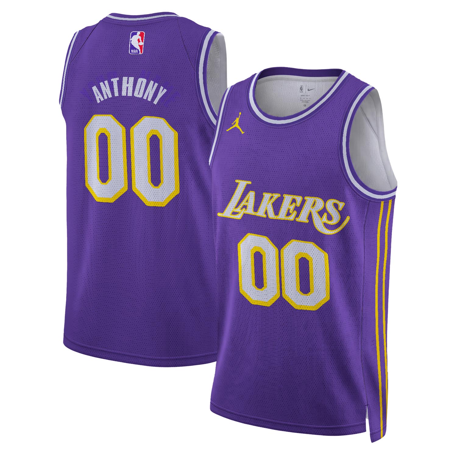 ANTHONY - NB - AJ003 - Unisex Los Angeles Lakers Jordan Brand Purple Swingman Custom Jersey