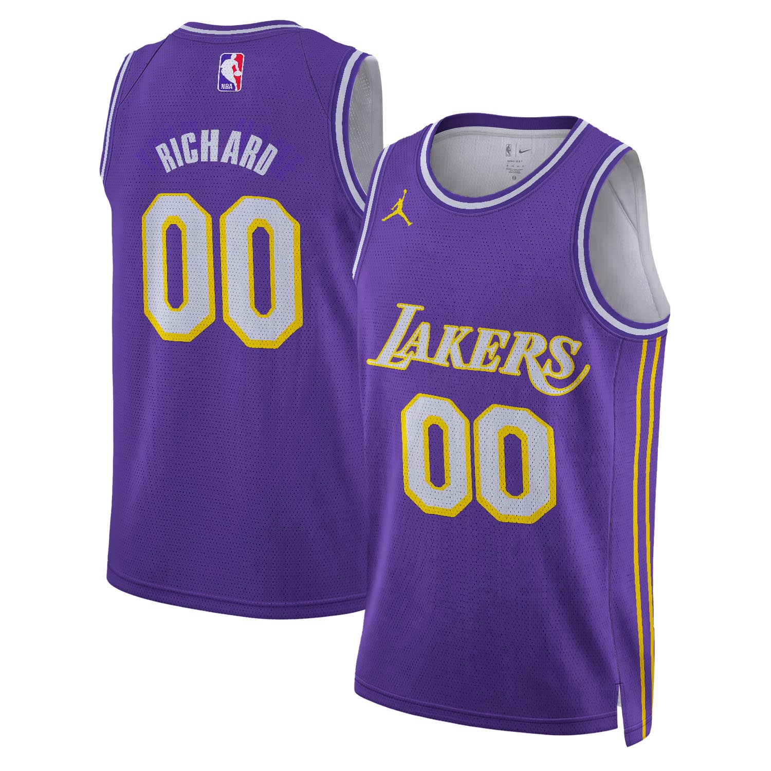 RICHARD - NB - AJ003 - Unisex Los Angeles Lakers Jordan Brand Purple Swingman Custom Jersey