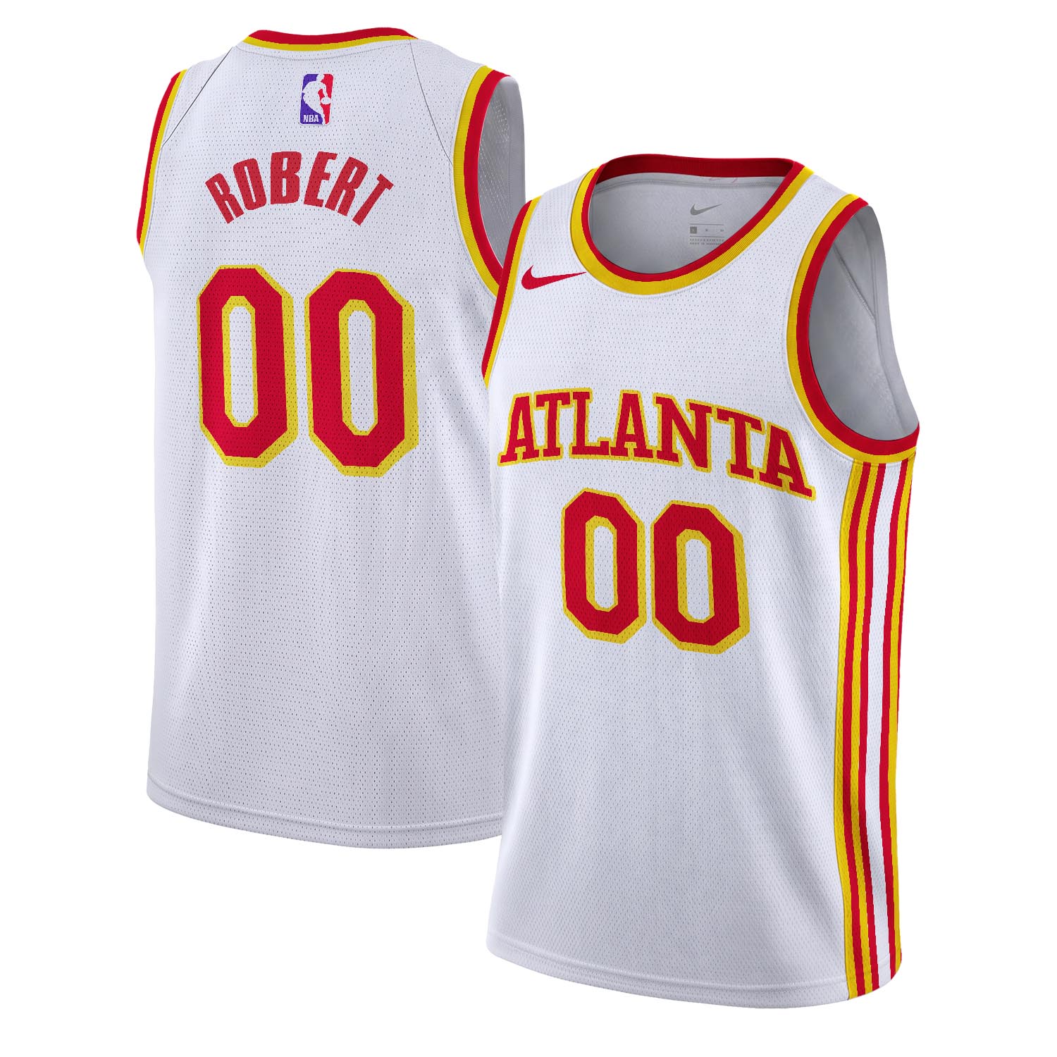 ROBERT - NB - AJ005 - Unisex Atlanta Hawks Nike White Swingman Custom Jersey